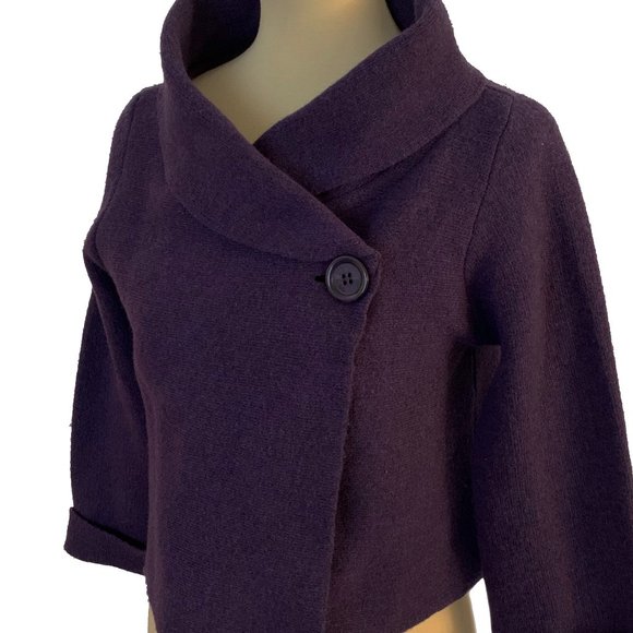 Vintage Sweaters - A.IDA Vintage Portrait Collar Crop Sweater Jacket